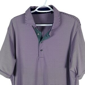 Greyson Performance Golf Polo Shirt Mens XL Purple Striped Stretch‎ Wicking Wolf